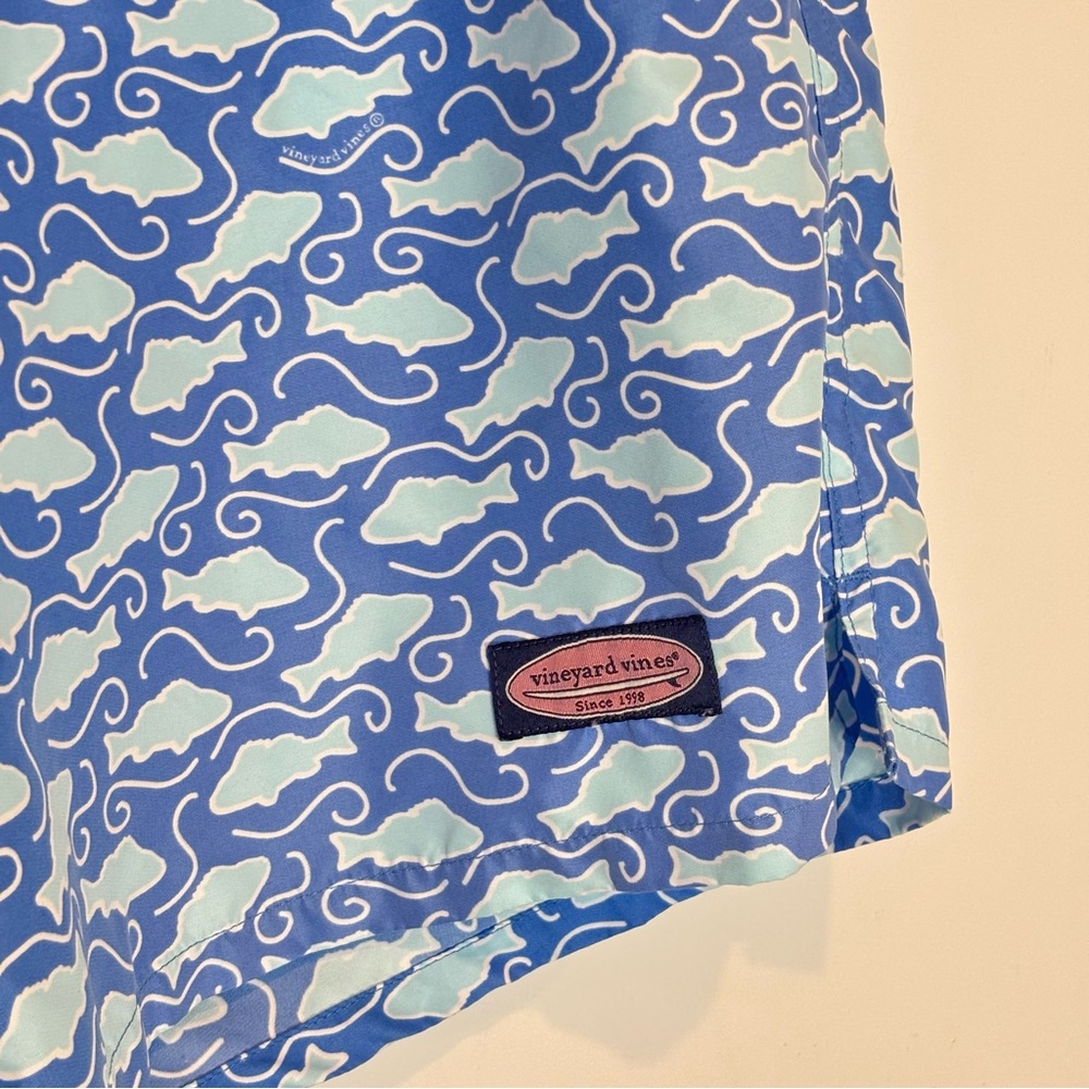 Vineyard Vines Blue Fish Drawstring Swim Trunks M - Picture 3 of 7